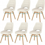 WAFTING s&ouml;&ouml;gitoa toolid, puidust jalad, 6-st komplekt, p&ouml;&ouml;ratav 360&deg;, madalate k&auml;etugedega s&ouml;&ouml;gitoa toolid, p&ouml;&ouml;gijalgadega tool sobib s&ouml;&ouml;gituppa, k&ouml;&ouml;ki, elutuppa ja garderoobi.