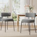 S&ouml;&ouml;gitoa toolid, 2 tooli, k&ouml;&ouml;gitoolid, s&ouml;&ouml;gitoa toolid seljatoega ja metalljalad, polsterdatud &uuml;mmargused Boucle toolid Teddy kangast, s&ouml;&ouml;gitoolid s&ouml;&ouml;gituppa, elutuppa, magamistuppa, hall