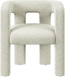 BELLEZE Modern Boucle s&ouml;&ouml;gitool, linasest barrelist s&ouml;&ouml;gitool k&uuml;lgmiste k&auml;te ja seljatoega, minimalistlik polsterdatud k&ouml;&ouml;gitool s&ouml;&ouml;gituppa, Lissabon (kreem)