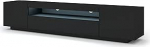 BIM Furniture Aura Lowboard TV kapp, 200 cm, rippuv v&otilde;i seisev, universaalne aluskapp, TV laud, k&uuml;ljepaneel, HiFi-laud, rippkapp (must matt sinise LED valgustusega)