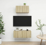 Homgoday TV komplekt 2 tk Sonoma tammepuidust telerikapp TV kapp TV kapp kohvilaud elutoa laud telerikapp elutuppa