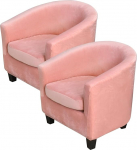 2-osaline Velvet Stretch Slipcover Set: Spandex vanni ja tugitooli katted koos padjakaitsega elutuppa, hotelli ja baarileti jaoks (roosa): Spandex vanni ja tugitooli katted koos padjakaitsega (roosa)