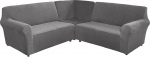 3-teiliges L-f&ouml;rmiges Sofabezug-Set, Stretch-Samt-Schonbezug-M&ouml;belschutz(helehall)