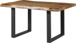 MASSIVMOEBEL24.DE Freeform 5 Mangopuust laud naturaalselt lakitud + U-jalad matt antratsiidis 160 x 90 x 77 cm Massiivpuust laud Puu servaga laud s&ouml;&ouml;gilaud