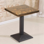 OHMG Square Dining Table Industrial Retro Bistro laud 4-kohaline puidust k&ouml;&ouml;gilaud raudjalgadega Baarilaud Square Industrial 60x60x75cm (W)