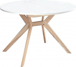 RAGABA, Biju &uuml;mmargune s&ouml;&ouml;gilaud, 110 cm, s&ouml;&ouml;gitool 6-le inimesele, massiivne saarepuit ja MDF-plaat, ruumi s&auml;&auml;stev, laiendatav, Meadow