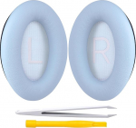 Bose QuietComfort 45 (QC45) asendusk&otilde;rvaklapid, mis &uuml;hilduvad Bose QuietComfort SE (QC SE) ja Bose QuietComfort juhtmevabade k&otilde;rvaklappidega (helesinine).