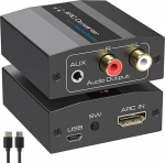 VEDINDUST HDMI ARC adapter ARC Audio Extractor RCA L/R 3.5mm AUX Stereo koos USB toiteallikaga & HDMI ARC kaabel Alumiinium sulam PS4/5 HDTV v&otilde;imendi jaoks