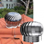 IUBGFTO 4 6 8 10 12 16 20 24 Zoll auf dem Dach montierter Dachbodenventilator ohne Stromversorgung, Windturbinen aus 304 Edelstahl, Dachboden-Entl&uuml;ftungsventilator f&uuml;r H&auml;user, Fabrik,400mm/15.7 in