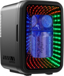 Upstreman TR4-S Minik&uuml;lmik 4L / 6 purki, minik&uuml;lmik LED-valgustusega, 12 V/220 V, minik&uuml;lmik m&auml;ngimiseks, &uuml;hiselamusse, kontorisse ja autosse, musta v&auml;rvi.