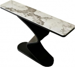 Konsolentisch mit Gestell Kohlenstoffstahl, Console Table mit Abgerundeten Ecken, Geeignet f&uuml;r Wohnzimmer und Foyer(Black,100x30x80CM/39x12x31IN)