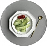 Fortschrittliches Tischset aus Leder, modisches Tischset, Esstischzubeh&ouml;r, unverzichtbar for Esstische, Heimdekoration, elegantes Design, Oberfl&auml;chenschutz, bereichert das Esserlebnis(Gray)