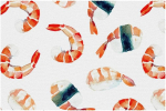 Stoff-Tischsets, waschbare Tischsets f&uuml;r Esstisch, 6er-Set,Aquarell Sushi