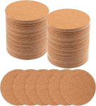 TAICHEUT 200 Pieces Round Adhesive Cork Coasters, 4 x 4 Inch Cork Coasters Bulk, Mini Wall Cork Tiles, Cork Backing for Cork Coasters and Craft Supplies (Natural)