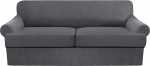 Pakett 3 diivanikatted, Stretch diivanikatted T-patjadele, diivanikatted, pehmed m&ouml;&ouml;blikatted koos 2 individuaalse T-padja kujuga istmekattega (Hall, Love Seat XL)