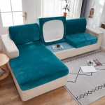 TOPCHANCES Soft Velvet Diivan Seat Cushion Cover - Stretch Non-Slip Diivan Cover Diivan Padi katted Sectional Diivan L kuju, diivanipadi Slipcover m&ouml;&ouml;bli kaitse (Lake Blue, Chaise Cover)