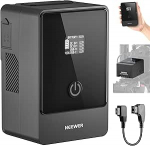 NEEWER Mini V Mount aku, 6800mAh, 99Wh, 14,5V, Mini V Mount Akku mit 65W PD Typ C/D Tap/BP/USB A/Dual DC Anschluss/OLED Display V Lock Akku f&uuml;r Kamera, Camcorder, Monitor, Videoleuchte, PS099E