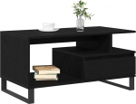 vidaXL kohvilaud must tamme v&auml;limus 90 x 49 x 45 cm puidust komposiitmaterjalist kaasaegne kohvilaud kvaliteetne puidust minimalistlik keskuse funktsionaalne kaunistus teie elutuppa
