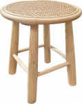 Meubletmoi &uuml;mmargune k&uuml;ljelaud / jakkar l&auml;bim&otilde;&otilde;t 40cm Massiivne teak pleegitatud ja rotangist kootud naturaalne - Boho Decor ja k&auml;sit&ouml;&ouml; - Bruno