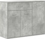 vidaXL Sideboard 88 x 30 x 70 cm, puitmaterjal, betoonhall, 1 sahtli ja 3 uksega, buffetriiul, hoiuriiul, hoiustamine kodus