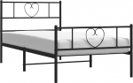 vidaXL voodiraam, voodiraam pea- ja jalalaudadega, metallist voodi lamelliraamiga, &uuml;heinimesevoodi, k&uuml;lalisvoodi, magamistuba, metall, must, 100 x 200 cm