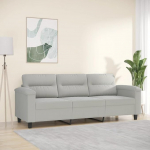 LAPOOH 359568 3-kohaline diivan, helehall, 180 cm, mikrokiudkangas, Lounge diivan, diivanid ja diivanid, Relax diivan, diivan elutuppa, diivan koos - 359568
