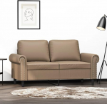 Willood 2-kohaline diivan Lounge diivan diivan k&auml;etugedega seljapatjadega elutoa diivan disain diivan metallist raamiga istumism&ouml;&ouml;bel kaks istekohta Multi diivan Cappuccino Brown 120 cm Faux nahk