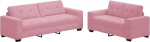2er Sofa Set Rosa Samt 221x78x80 cm, Polstersofa mit Breiten Armlehnen, dick gepolsterter Sitzfl&auml;che und R&uuml;ckenlehne, stabiles Holz- und Metallgestell, vielseitig f&uuml;r Wohnzimmer,