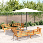 Garten-Ecksofas aus Paletten 5-TLG. Set aus massivem Akazienholz f&uuml;r Terrasse als Palettensofa Ecksofa 2er-Set Outdoor-Ecksofa aus Akazie