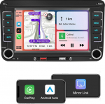 Bluetooth Autoradio mit Wireless CarPlay & Android Auto,f&uuml;r VW Golf 5/6,Passat,Skoda,Polo,T5,Jetta,Tiguan,Touran,EOS,7 Zoll Auto Radio mit Bildschirm,Bluetooth,Mirror Link,FM/AM/RDS/USB+Canbus