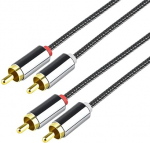 Amazon Brand - Eono Audiokaabel, 2 RCA mees kuni Phono kaabel, 2 RCA mees kuni 2 RCA mees, Hi-Fi Audiokaabel, &uuml;hildub k&otilde;lariv&otilde;imendi, DJ kontrolleri, koduteatri TV Soundbariga
