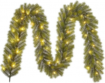 Black Box Trees Nagoya Garland LED-valgustusega - L 180 x l&auml;bim&otilde;&otilde;t 20 cm - roheline