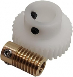 Ritzelgetriebe 1 Satz 0,8 Modul 1:20 Getriebe Turbinenrad 5 mm Bohrung 20 Z&auml;hne Nylon Schneckenrad Messing Schneckenwelle 12 x 26 mm 14 x 26 mm Antriebsmechanik(12x26mm)