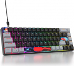 SOLIDEE mehaaniline m&auml;nguklaviatuur 65 protsenti, 68 klahvi kompaktne mehaaniline klaviatuur RGB taustavalgustus, 65 protsenti mehaaniline QWERTY, punane l&uuml;liti Win / Mac PC s&uuml;learvutile (68 tume)