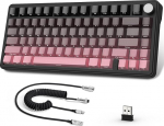 AJAZZ x Attack Shark X85 mehaaniline klaviatuur, 75% traadita m&auml;nguklaviatuur nupuga, 5-kihiline polster, k&uuml;ljelt tr&uuml;kitud PBT klahvikate, BT5.1/2.4GHz/USB-C, kuumvahetusega lineaarne l&uuml;liti, RGB PC-le, Macile