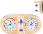 Sauna Timer | 15-Minuten Countdown Temperatur Monitor | Holzrahmen f&uuml;r Wandmontage mit 15-Minuten-Timer Sauna Temperatuur- und Luftfeuchtigkeitsmesser,F&uuml;r Raum Garage Arbeitsplatz Gew&auml;chshaus