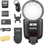 Godox V1 Pro S V1Pro S &uuml;mmarguse peaga kaamerasalam Sony v&auml;lklambi Speedlite Speedlight, 76 Ws 2.4G TTL 1/8000 HSS, 500 t&auml;isv&otilde;imsusega v&auml;lklambi, 1,3 s laadimisaeg, 2980 mAh liitium-ioon aku