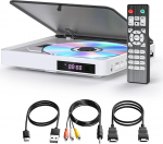 Arafuna DVD-m&auml;ngija telerite jaoks, DVD/CD-m&auml;ngija HDMI 1080P koos AV-v&auml;ljundiga, USB-sisendiga, kaugjuhtimispuldiga ja AV-kaabliga, integreeritud PAL/NTSC Valge