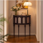 Konsolentische f&uuml;r den Flur, schmaler Halbmond-Konsolentisch, massiver Eingangstisch aus Holz mit intelligenter Sensorbeleuchtung, Kleiner Eingangstisch, moderner Flurtisch f&uuml;r die Inneneinrichtung