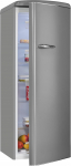 Exquisit RKS325-V-H-161E Retro Refrigerator, No Freezer, 229 Litres, Large, 5 Shelves, Vegetable Compartment, Temperature Control, Grey