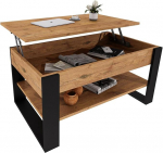 Kohvilaud reguleeritava k&otilde;rgusega ja hoiuruumiga - Kohvilaud - Elutoa laud kokkupandav - Reguleeritava k&otilde;rgusega kohvilaud - Elutoa laud puidust pruun