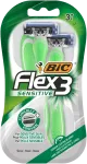 BIC Flex 3 Sensitive &uuml;hekordsed raseerijad, 3 tk
