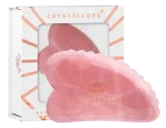Roosa kvartsi k&auml;simassaažikivi 3D Gua Sha tehnikaga CRYSTALLOVE &ndash; 1 tk