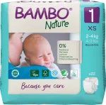 BAMBO Nature m&auml;hkmed XS-1 vasts&uuml;ndinutele ja v&auml;ikelastele, 2-4 kg, pakis 22 tk.