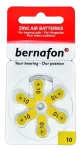BERNAFON patareid nr. 10 kuuldeaparaatidele (6 tk komplekt)