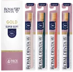 ROYAL DENTA Gold Super Soft - pehme hambahari 4 tk komplektis