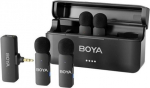Boya Microphone Wireless BY-V4 2.4GHz with 4 transmitters and 1 receiver (3.5mm connector) Black EU