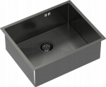 Graniteq Zlewozmywak GraniteQ Quadron | ANTHONY | stalowy zlewozmywak kuchenny GRAFIT PVD | wymiary: 54 x 44 x 19 cm | 1-komorowy wpuszczany | podbudowa szafki: od 60 cm