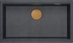 Graniteq Zlewozmywak GraniteQ LOGAN 110 zlewozmywak black diamond 76x44x23,5 cm 1-komorowy podwieszany z syfonem manualnym miedziany