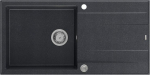 Graniteq Zlewozmywak GraniteQ EVAN 146 XL zlewozmywak z syfonem Push 2 Open 1-komorowy z/o (1000x500x210, kom. 420x480) black diamond / elementy stalowe